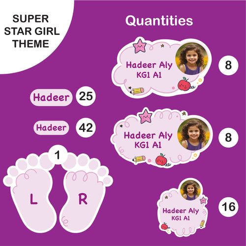 School Labels Mini Package_ Super Star Girl