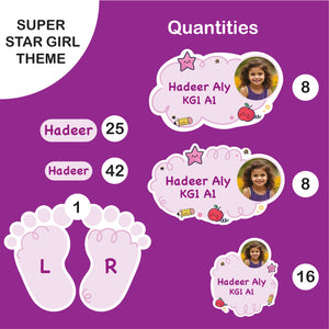 School Labels Mini Package_ Super Star Girl