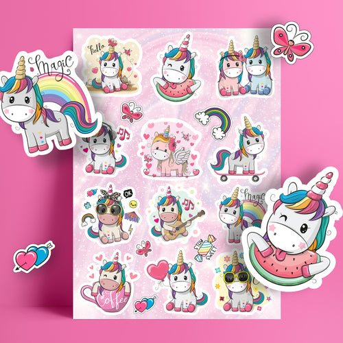Stickers Waterproof - Unicorn - يونيكورن