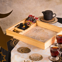 Rectangle wooden tray Royal for Eid / White color - صينية خشب مستطيلة رويال للعيد - لون أبيض