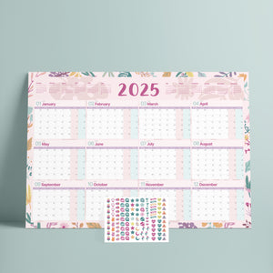 Yearly Planner 2025 Flowers - مخطط سنوي 2025 زهور