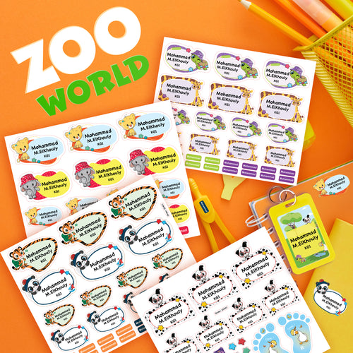 School Labels Package_ Zoo World