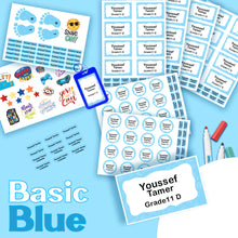 (New) School Labels Package_Basic Blue