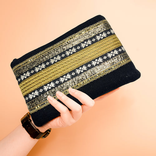 Ramadan Clutch Purse Black _  حقيبة اليد الرمضانية أسود