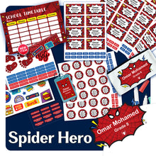 School Labels Package_ Spider Hero