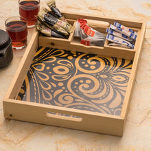 Wooden tray for Eid / Black color -  صينية خشب للعيد - لون أسود