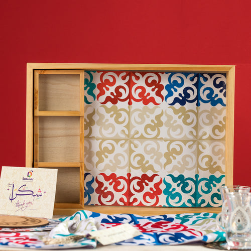 Wooden tray Mesk  صينية خشب مسك